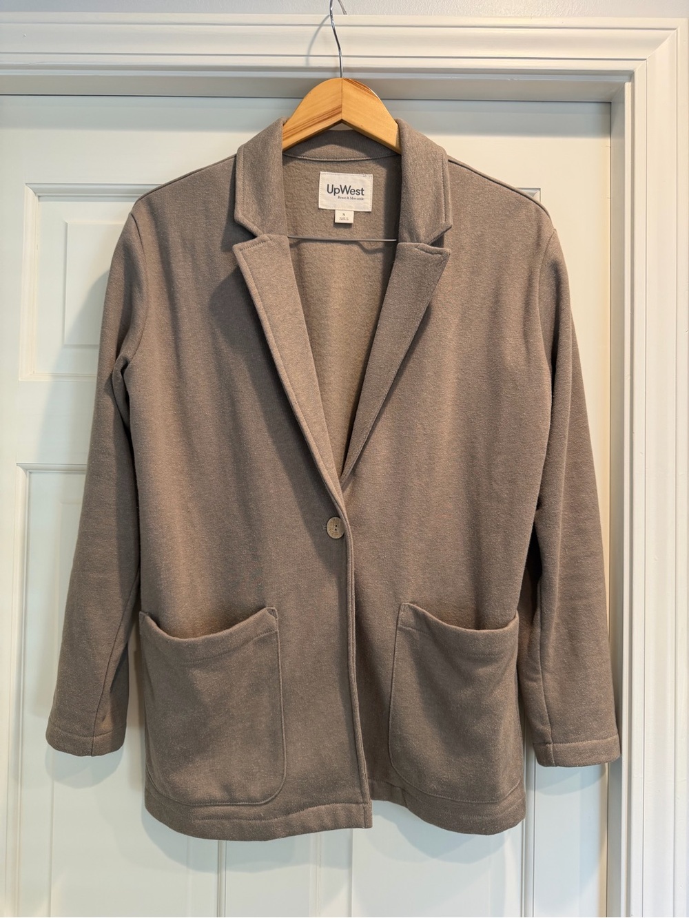 UpWest Taupe Fleece Single-Button Blazer